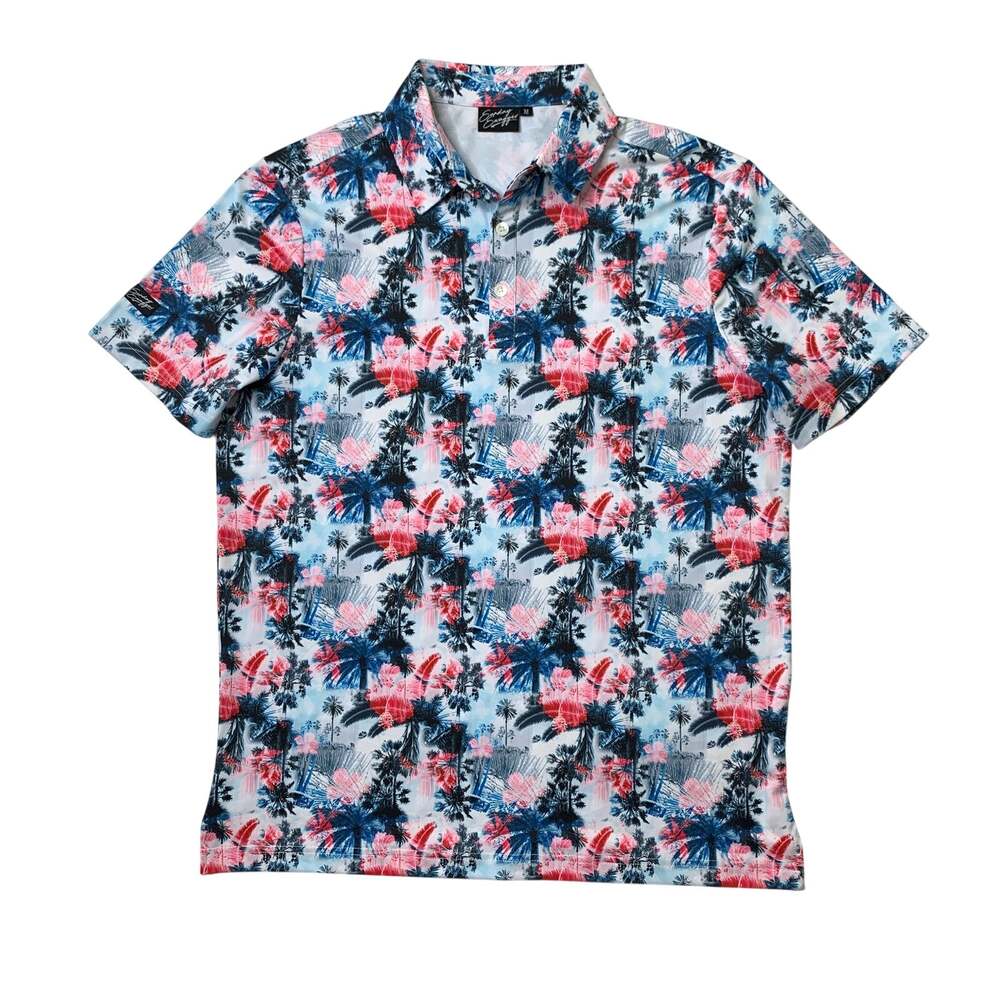 Sunday Swagger Shirt Mens M Medium Breeze Aloha Hawaiian Performance Golf Polo
